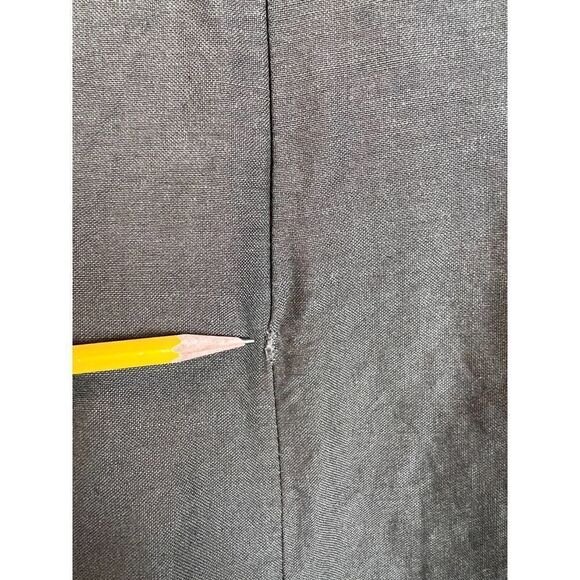 SANDRO green gray khaki linen rayon A-line frill skirt size 18W - Picture 7 of 7